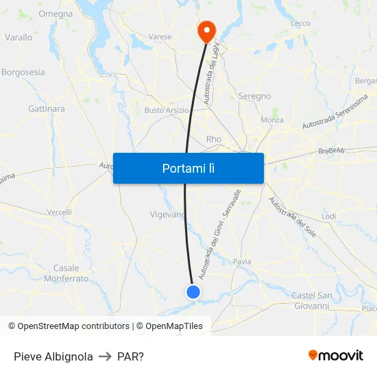 Pieve Albignola to PAR? map