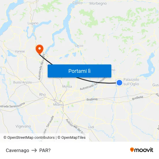 Cavernago to PAR? map