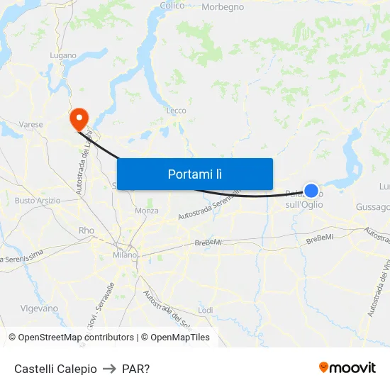 Castelli Calepio to PAR? map