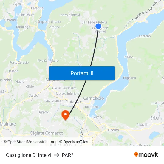 Castiglione D' Intelvi to PAR? map