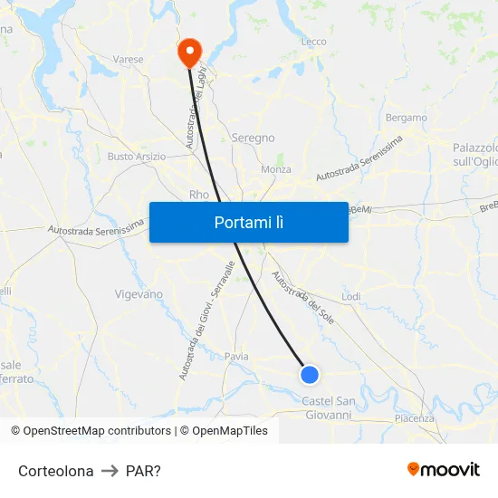 Corteolona to PAR? map