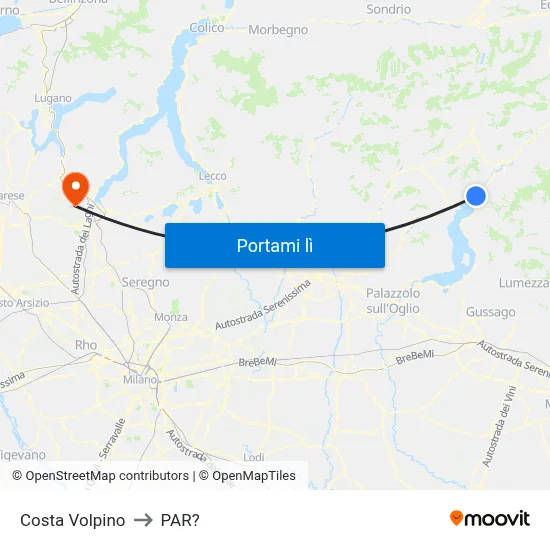 Costa Volpino to PAR? map