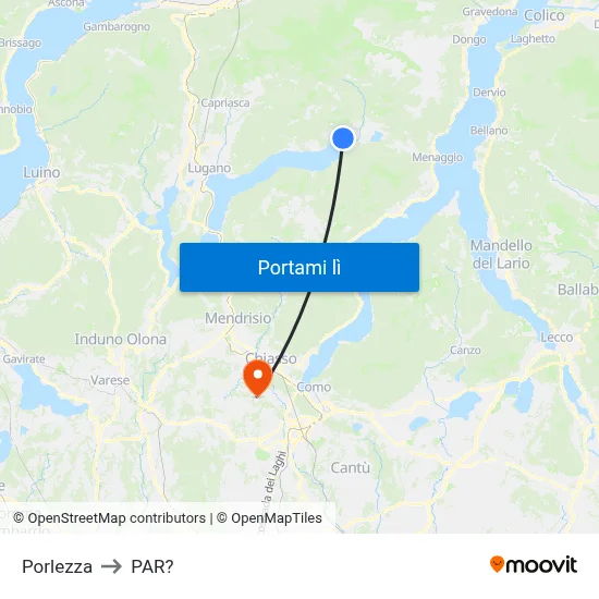 Porlezza to PAR? map