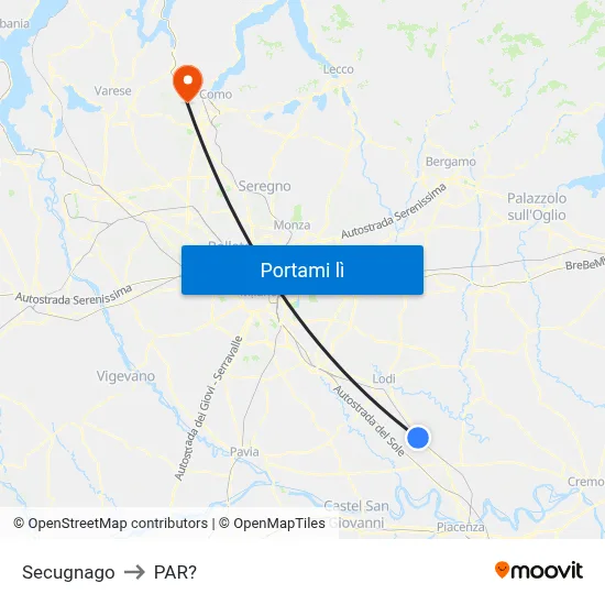 Secugnago to PAR? map