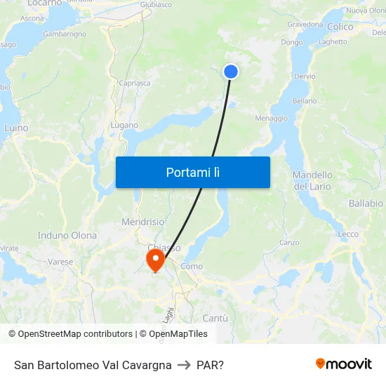 San Bartolomeo Val Cavargna to PAR? map