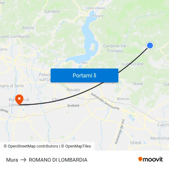 Mura to ROMANO DI LOMBARDIA map