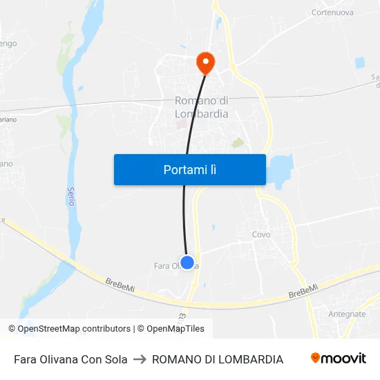 Fara Olivana Con Sola to ROMANO DI LOMBARDIA map