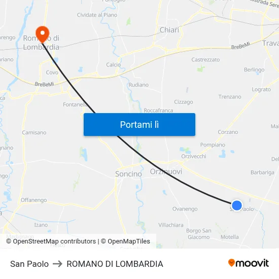 San Paolo to ROMANO DI LOMBARDIA map
