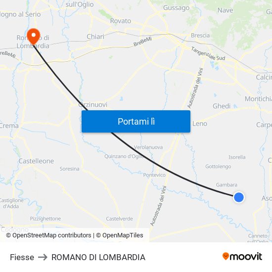 Fiesse to ROMANO DI LOMBARDIA map