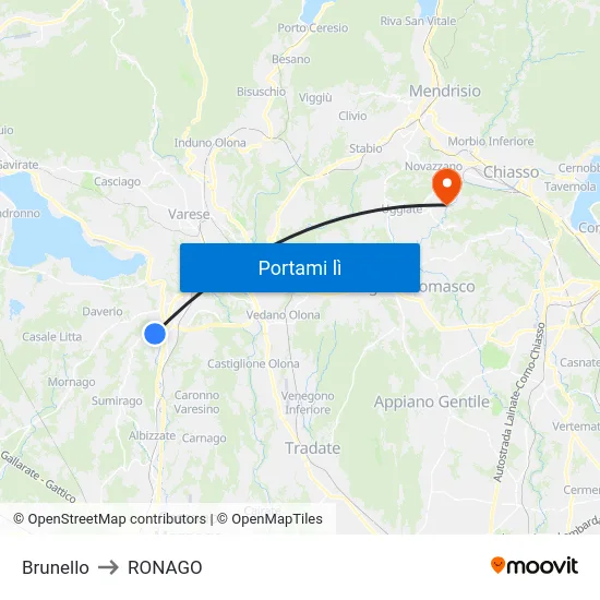 Brunello to RONAGO map