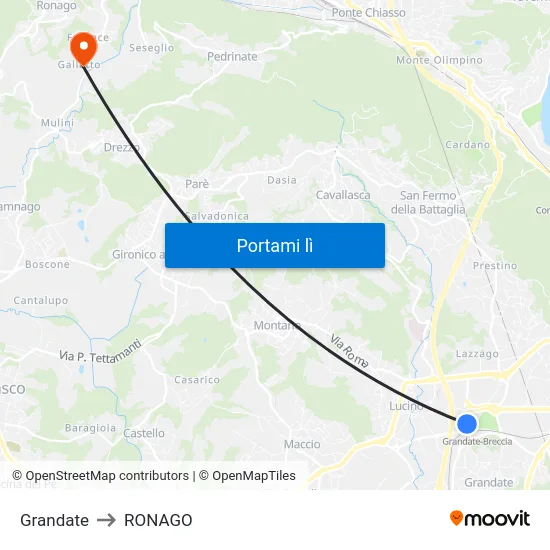Grandate to RONAGO map