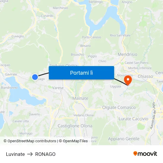 Luvinate to RONAGO map