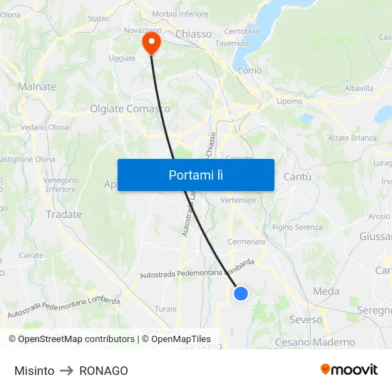 Misinto to RONAGO map