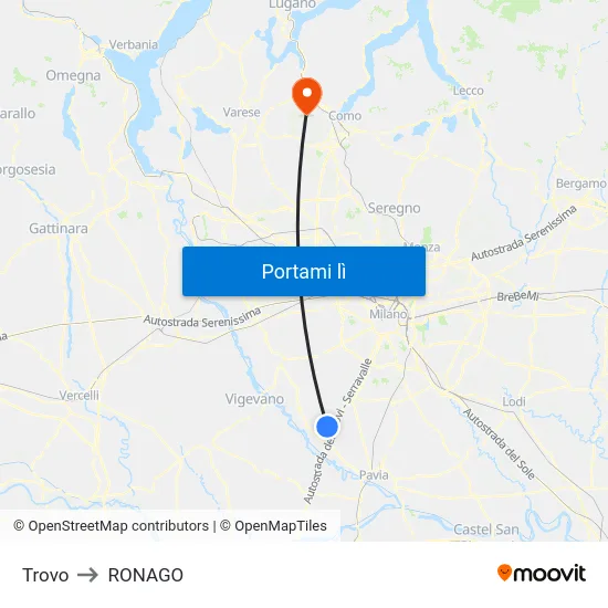 Trovo to RONAGO map