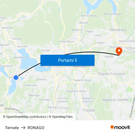 Ternate to RONAGO map