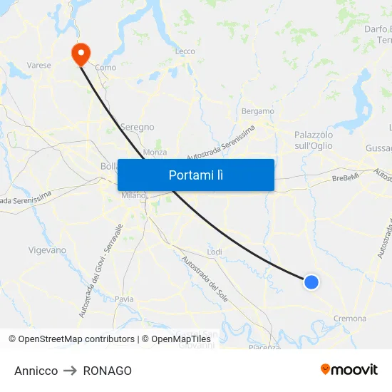 Annicco to RONAGO map
