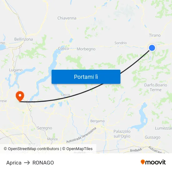 Aprica to RONAGO map