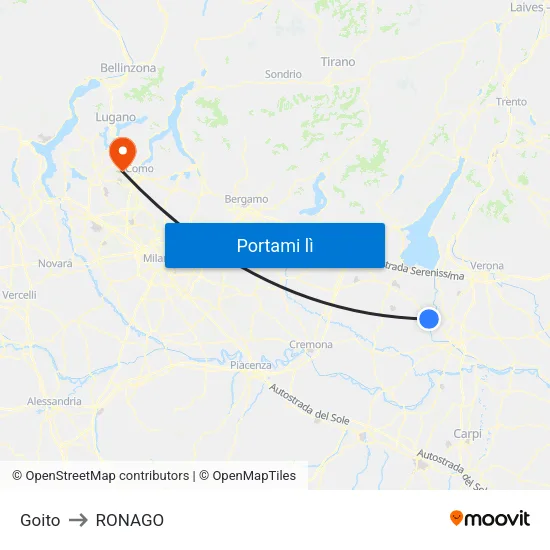 Goito to RONAGO map