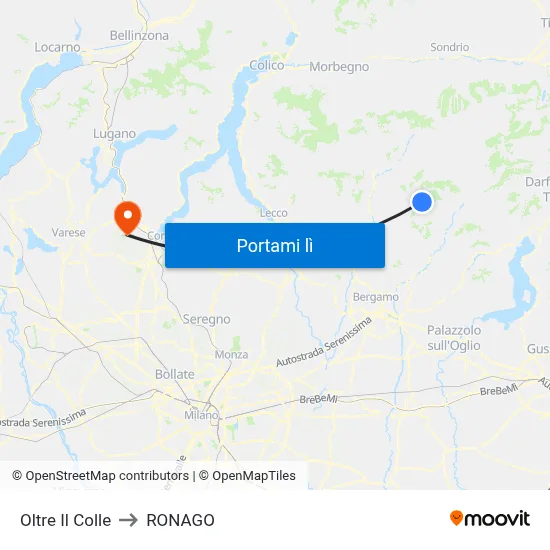 Oltre Il Colle to RONAGO map