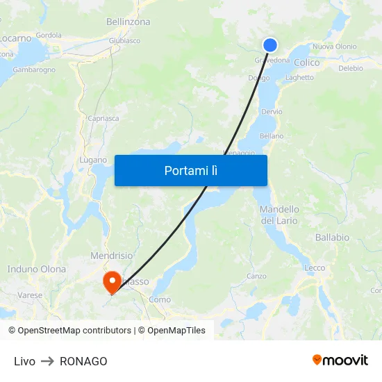 Livo to RONAGO map