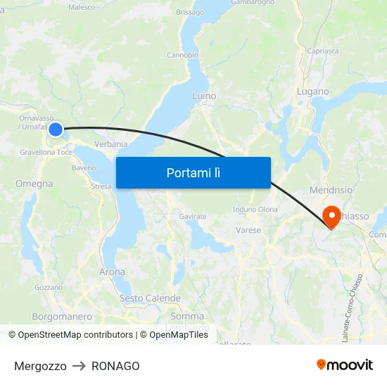 Mergozzo to RONAGO map