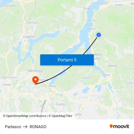 Parlasco to RONAGO map