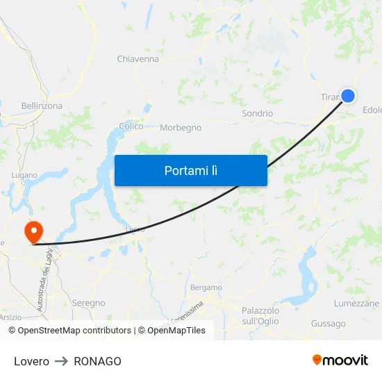 Lovero to RONAGO map