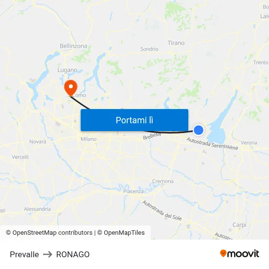 Prevalle to RONAGO map