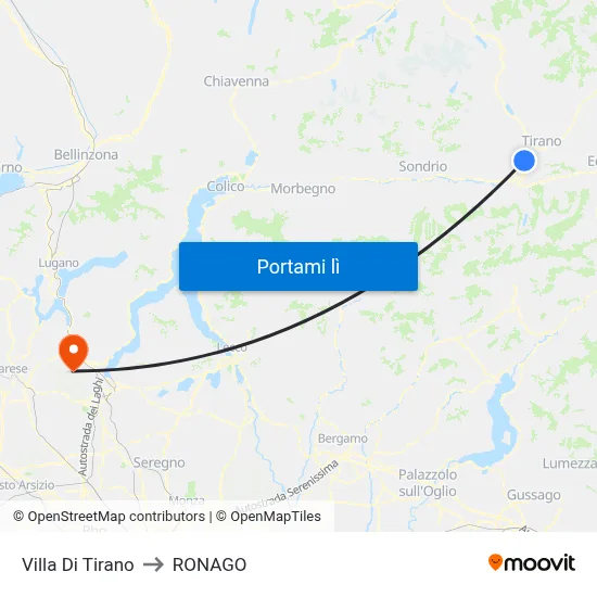 Villa Di Tirano to RONAGO map