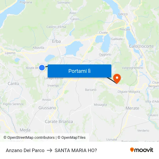 Anzano Del Parco to SANTA MARIA HO? map