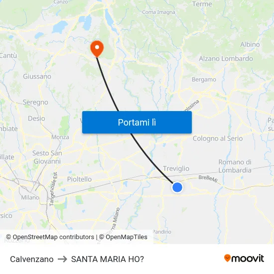 Calvenzano to SANTA MARIA HO? map