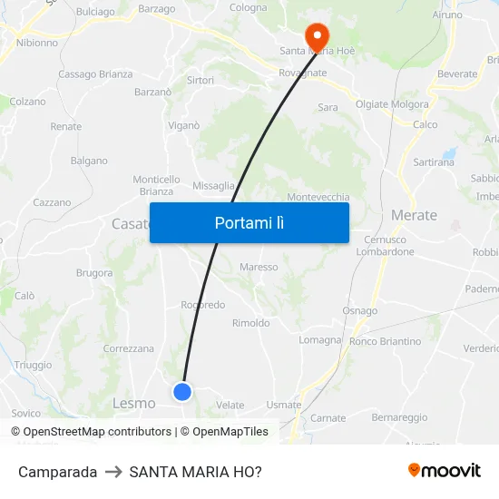 Camparada to SANTA MARIA HO? map