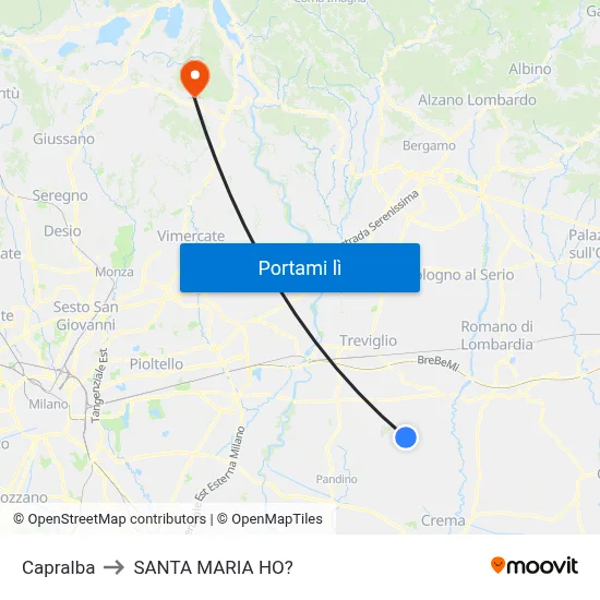 Capralba to SANTA MARIA HO? map