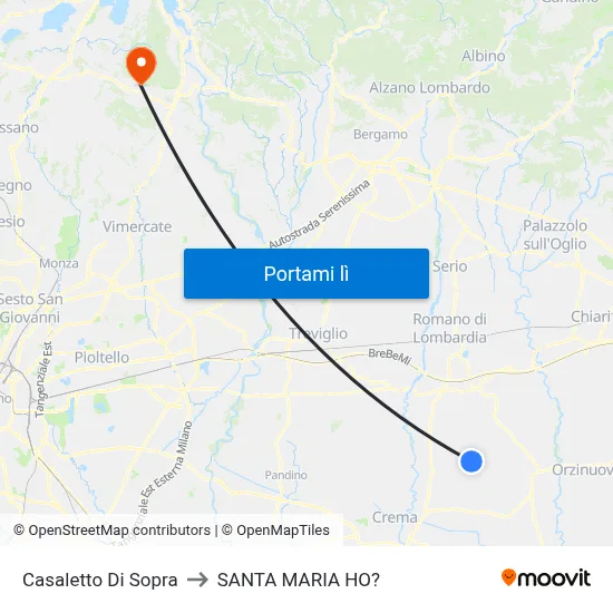 Casaletto Di Sopra to SANTA MARIA HO? map