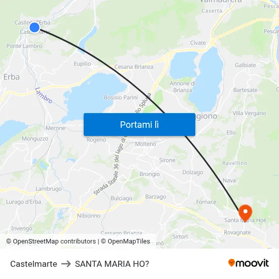 Castelmarte to SANTA MARIA HO? map