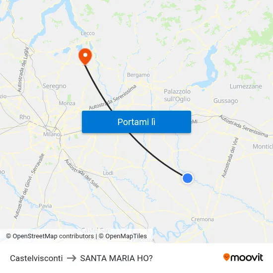 Castelvisconti to SANTA MARIA HO? map