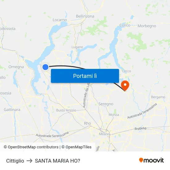 Cittiglio to SANTA MARIA HO? map