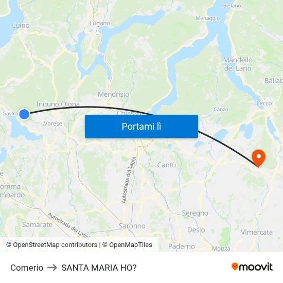 Comerio to SANTA MARIA HO? map