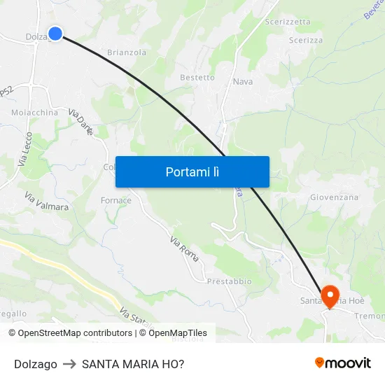 Dolzago to SANTA MARIA HO? map
