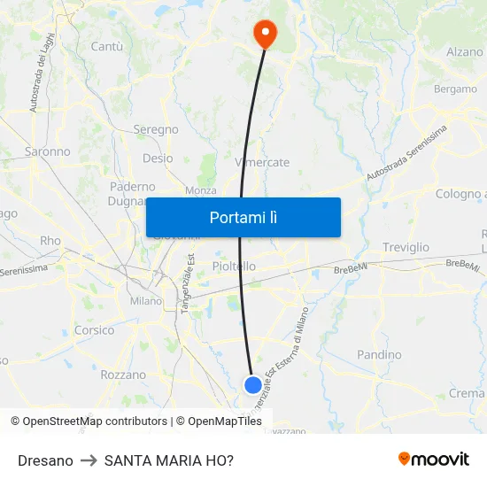 Dresano to SANTA MARIA HO? map