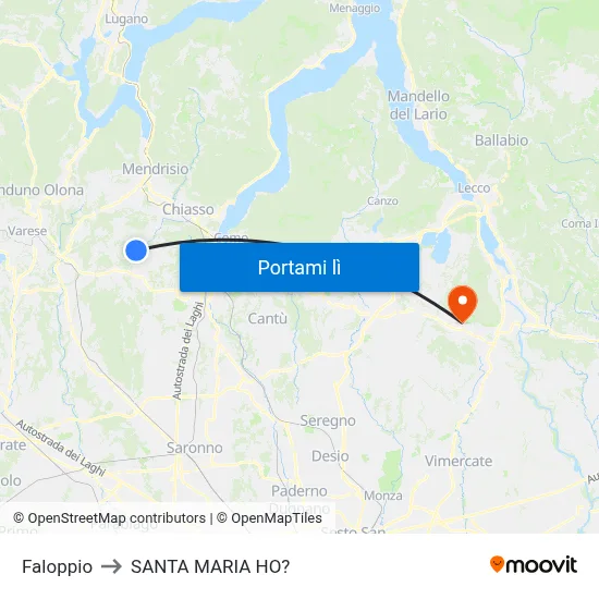 Faloppio to SANTA MARIA HO? map