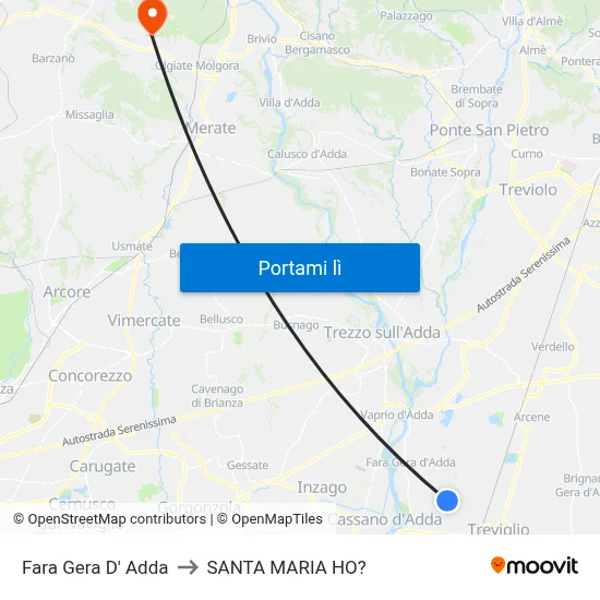 Fara Gera D' Adda to SANTA MARIA HO? map