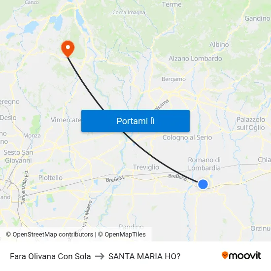 Fara Olivana Con Sola to SANTA MARIA HO? map