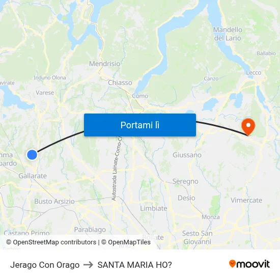 Jerago Con Orago to SANTA MARIA HO? map