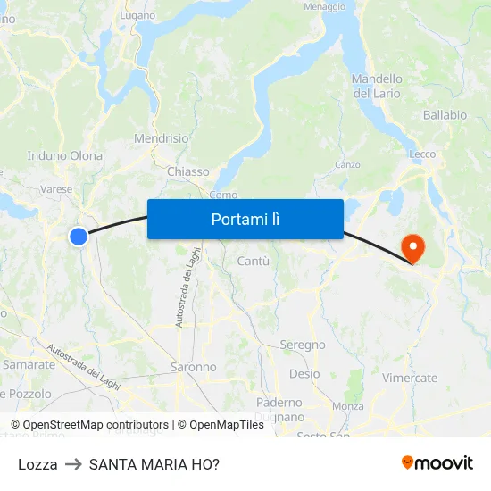 Lozza to SANTA MARIA HO? map