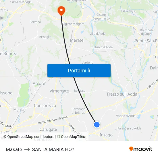 Masate to SANTA MARIA HO? map