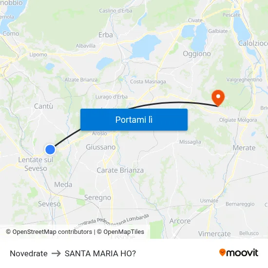 Novedrate to SANTA MARIA HO? map