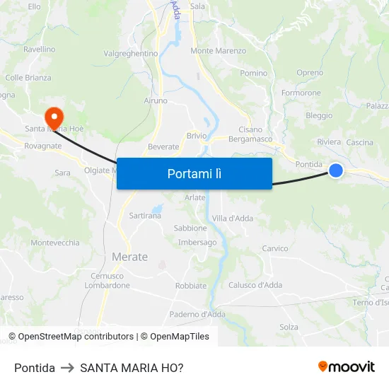 Pontida to SANTA MARIA HO? map