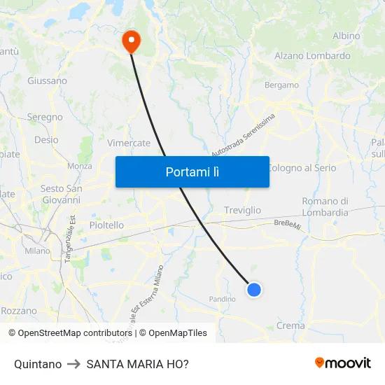 Quintano to SANTA MARIA HO? map