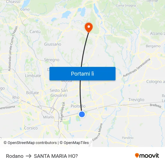 Rodano to SANTA MARIA HO? map